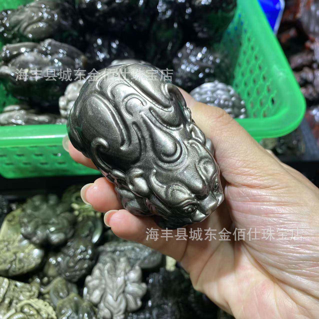 银曜石貔貅龙龟摆件银曜石小摆件黑曜石工厂量大价优