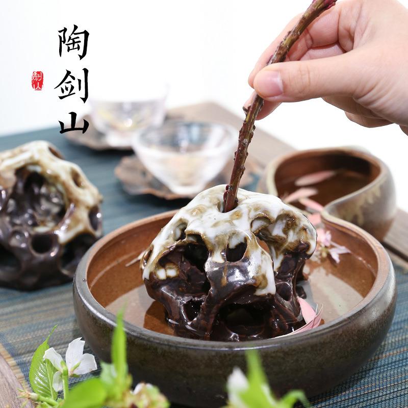 中华花艺花器剑山插花底座剑山插花器手工拉坯插花工具用品