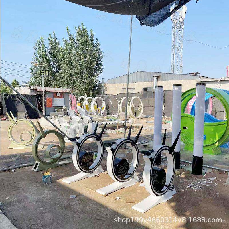 无动力迷你喷泉单车 广场动感发电不锈钢七彩流光柱商场互动竞技