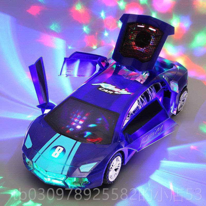 高档电动舞变形小旋转万向具警跳车男孩玩抖音同款儿童孩女孩小汽