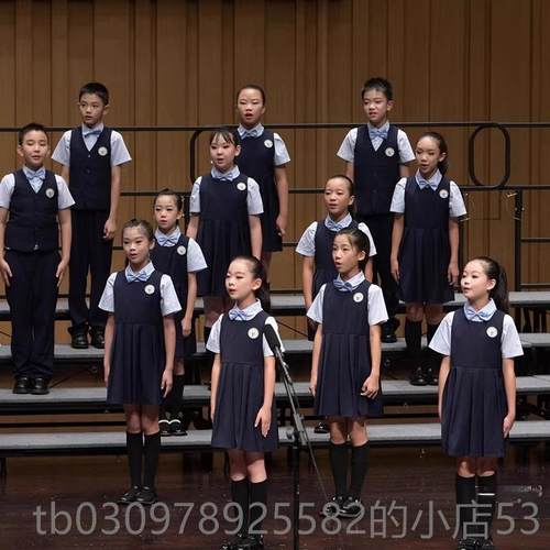 高档女元旦儿童大歌合唱团演出服中小学生男童诗诵演讲比赛表演服