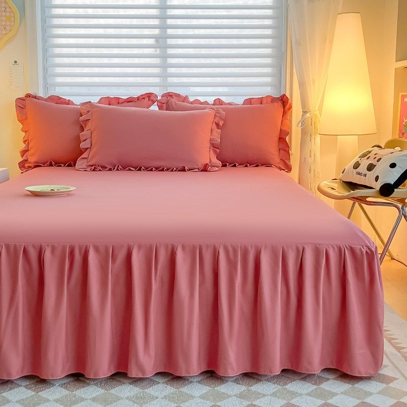 全棉床裙床罩单件纯棉裙式床单床笠床套席梦思防滑保护套1.8/2.0m,床上用品,床裙,淘宝优惠券,粉丝福利购,淘宝优惠卷