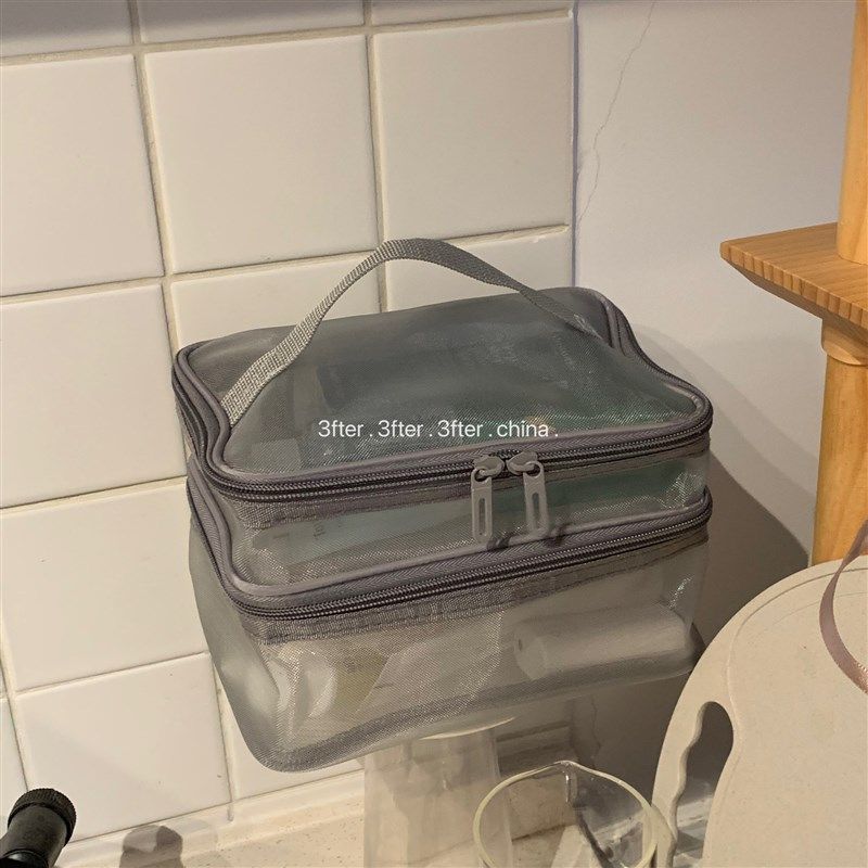 免洗耐磨~高级双层网纱大容量洗漱包出差化妆包旅行手提收纳包,收纳整理,化妆包,淘宝优惠券,粉丝福利购,淘宝优惠卷
