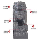 青石小石狮子石雕一对看门镇宅摆件墓前家用庭院门前大门口加重