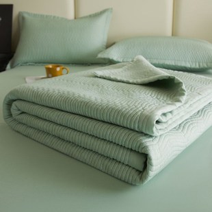 双面莱赛尔天丝床盖单件轻奢高级感夏天凉感榻榻米夹棉床单三件套