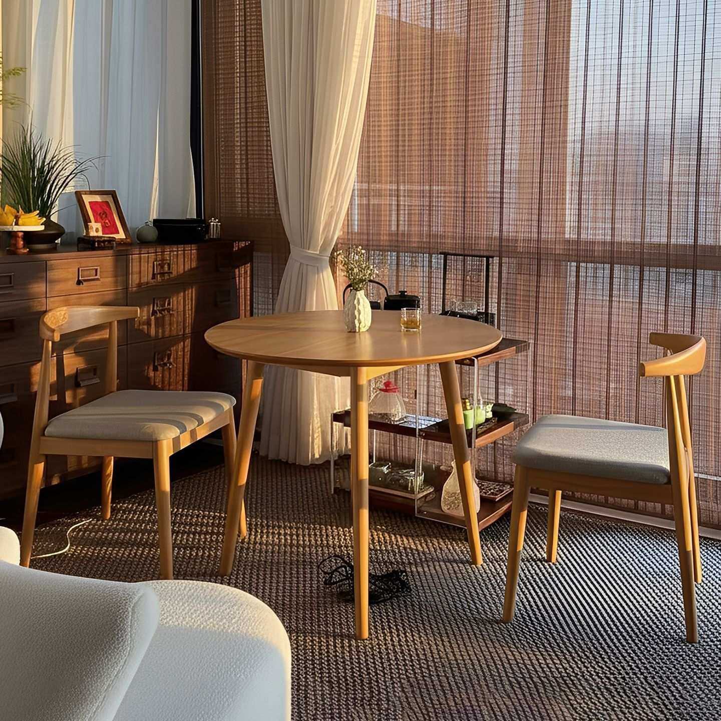 阳台实木小圆桌2025新款家用小户型圆形餐桌现代简约休闲桌椅组合,3C数码配件,摄像机配件,淘宝优惠券,粉丝福利购,淘宝优惠卷