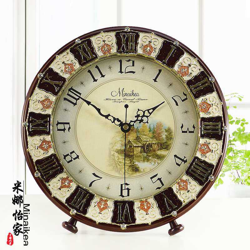 欧式大号时尚静音仿古座钟现代客厅简约创意石英钟表田园装饰时钟