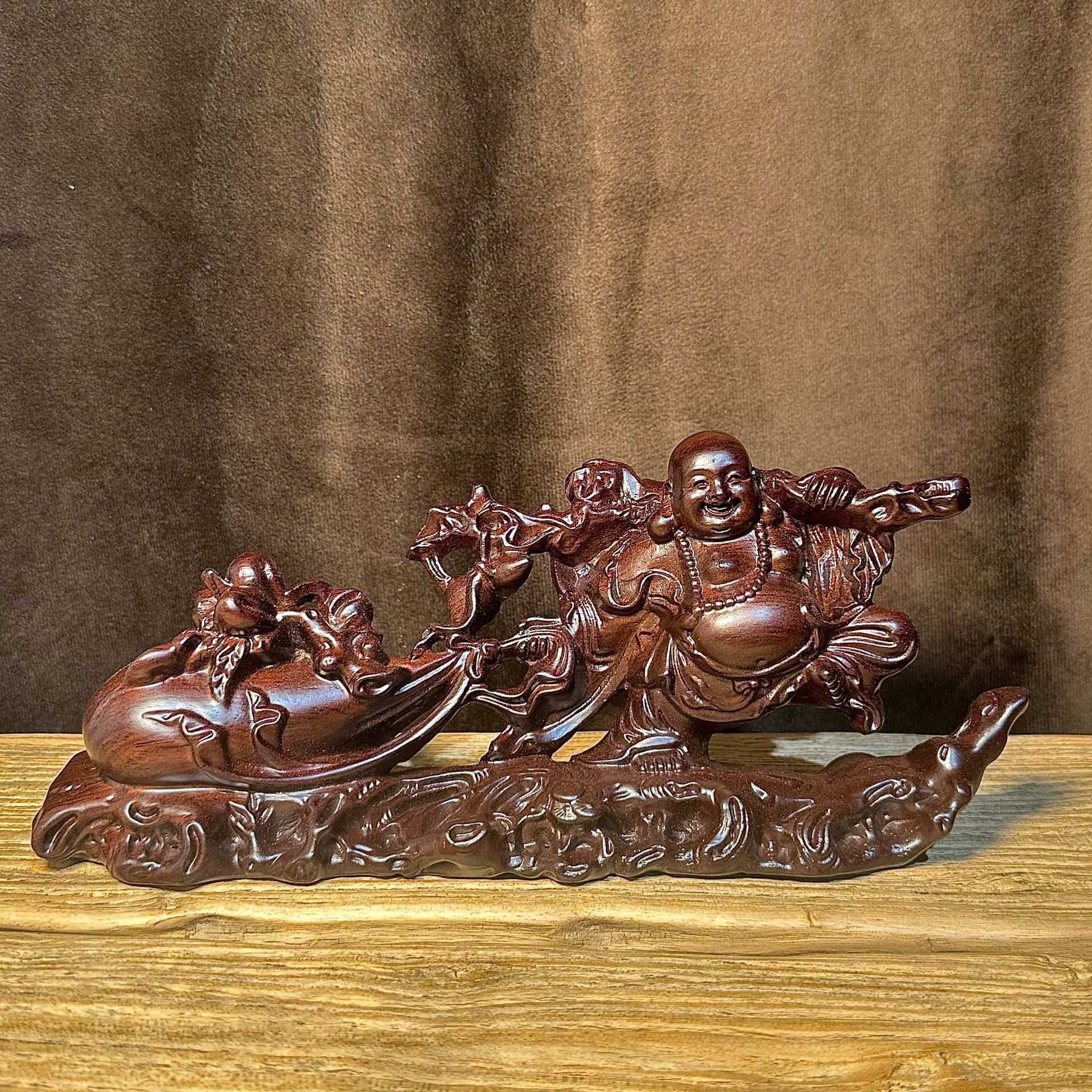 黑檀木雕拖钱袋弥勒一团和气大肚佛汽车实木摆件拉布袋弥勒工艺品,3C数码配件,摄像机配件,淘宝优惠券,粉丝福利购,淘宝优惠卷