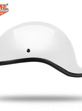 新款AMZ夏式巡航网红头盔玻璃钢机车瓢盔翘复古贝壳尾四季1日/2季