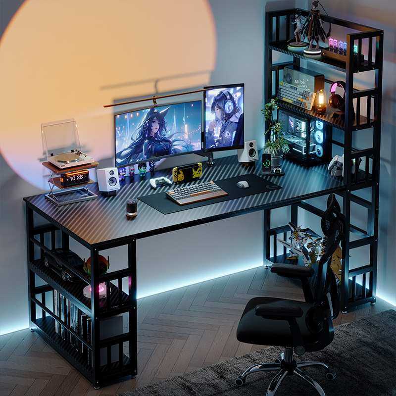 转角电竞桌电脑桌台式家用双人书桌书架一体桌卧室拐角桌子办公桌,3C数码配件,摄像机配件,淘宝优惠券,粉丝福利购,淘宝优惠卷