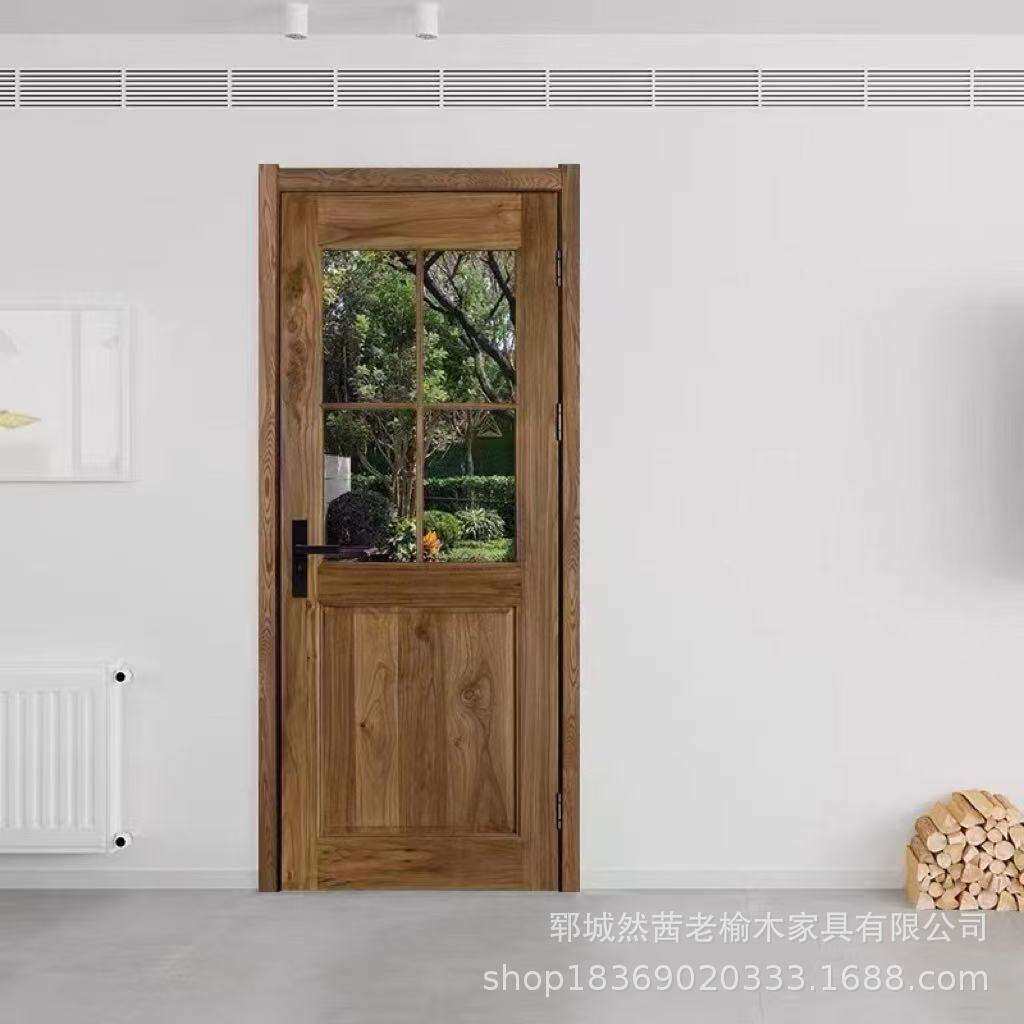 中式老榆木大门进户双开门老式大门实木四合院庭院做旧实木大门