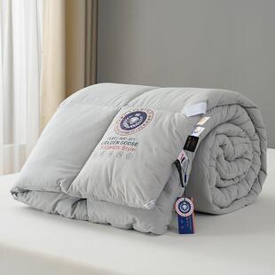 简约秋冬羽丝绒仿鹅绒加厚保暖春秋单双人被子中性灰被芯1.5m2米