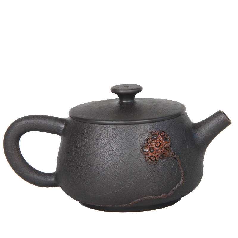 ? 云南建水紫陶纯手工壶茶壶菩提纹莲子壶 大口石瓢壶西施