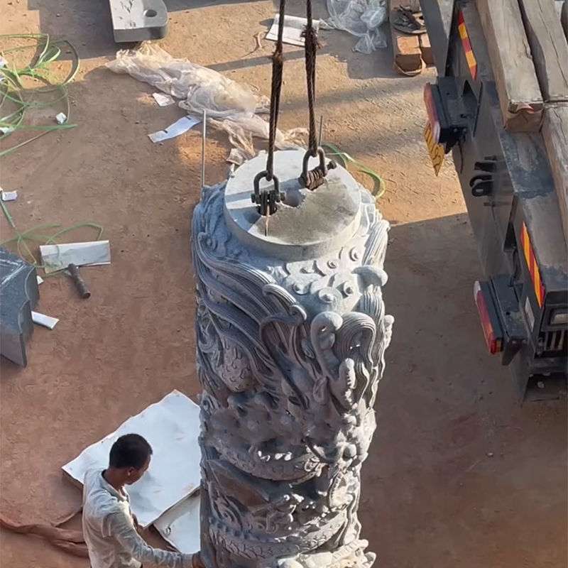 石柱吊装铁盘龙柱吊装铁夹具吊具石头拼装起重工具石墩吊钳组装吊