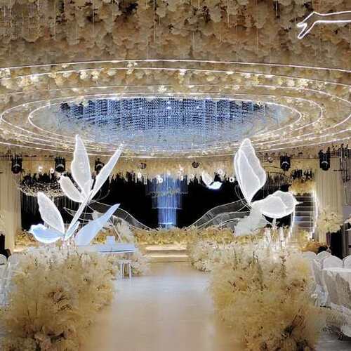 婚庆道具铁艺发光蝴蝶吊顶挂件装饰婚礼T台路引迎宾装饰摆件布置