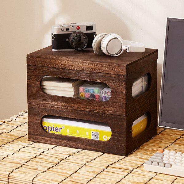 实木木盒桌面带盖储物箱杂物整理收纳盒筐套盒置物架镂空办公CD盒,收纳整理,CD盒,淘宝优惠券,粉丝福利购,淘宝优惠卷