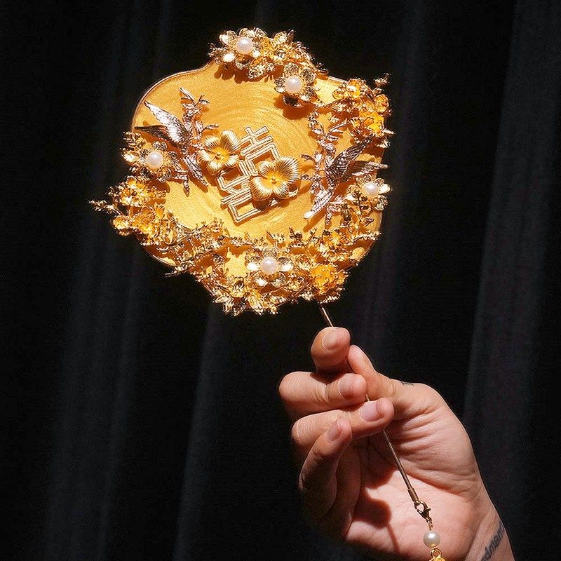 新中式秀禾扇迷你小扇子晨袍造型婚礼diy材料包古风小巧新娘团扇,家居饰品,工艺扇/团扇/喜扇/折扇,淘宝优惠券,粉丝福利购,淘宝优惠卷