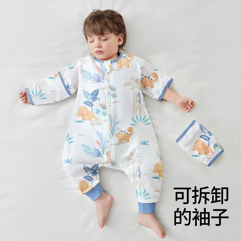 贝肽斯【肽柔】婴儿睡袋春夏纱布宝宝儿童分腿睡袋防踢被四季通用