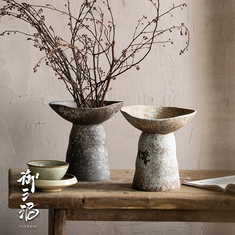 新中式高级感复古陶罐侘寂风摆件创意干花插花水培陶瓷花艺花瓶,家居饰品,家饰软装搭配套装,淘宝优惠券,粉丝福利购,淘宝优惠卷