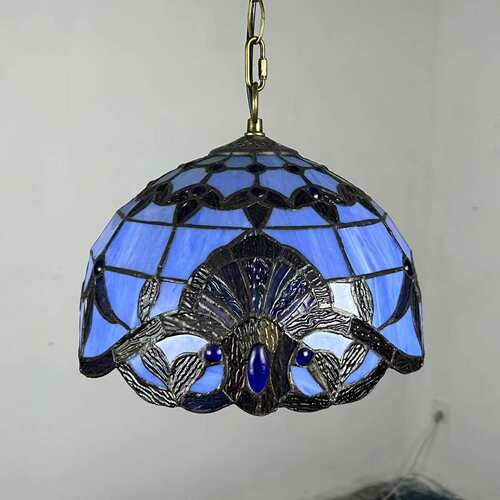 汇璟蒂凡尼欧式复古巴洛克30CM\彩色玻璃客厅卧室酒店玫瑰花吊灯