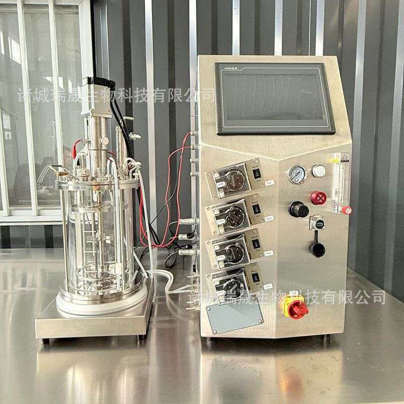 5L科研微生物菌种培菌发酵罐 液体菌种微生物实验室玻璃发酵罐