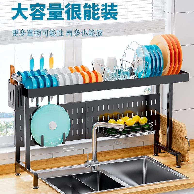不锈钢厨房置物架伸缩水槽水池放碗架沥水碗架碟架厨具用品收纳架
