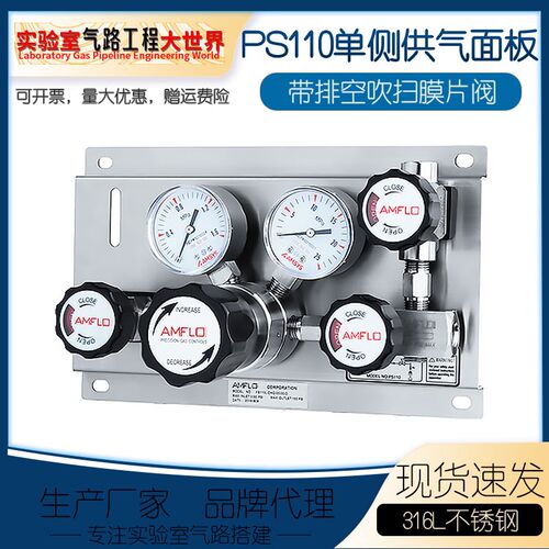 PS110单侧特气控制面板 带吹扫排空膜片阀单侧供气可接汇流排装置