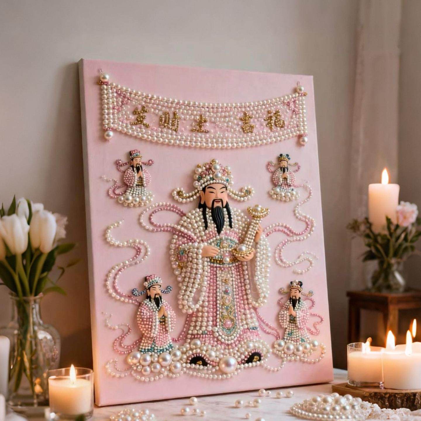 珍珠画diy财神招财珍珠贴画自粘款结婚喜庆送闺蜜结婚礼物装饰画,家居饰品,DIY亲子装饰画,淘宝优惠券,粉丝福利购,淘宝优惠卷