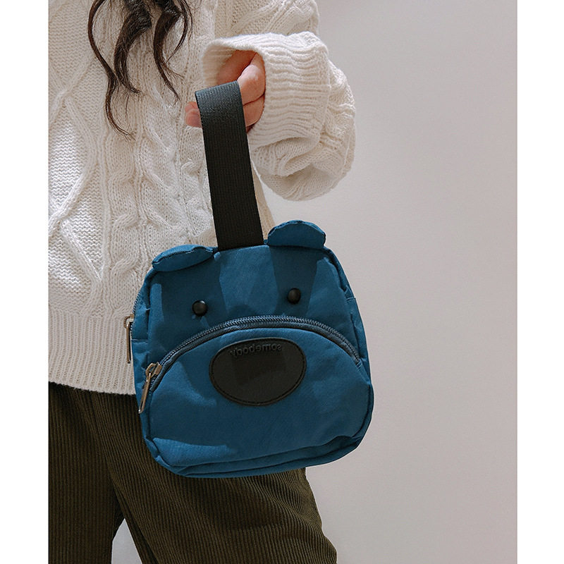 三色补丁小包包女新款狗狗零钱手提包卡通可爱学生手拿手机包