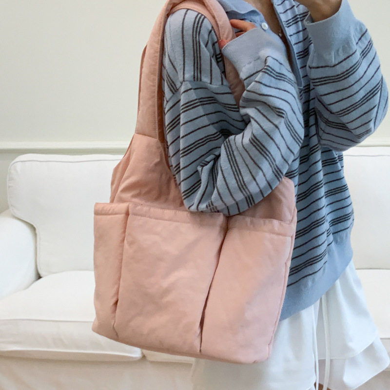 2025大容量百搭潮流单肩托特包女新款多兜睿营大容量纯色手提包女,箱包皮具/热销女包/男包,托特包,淘宝优惠券,粉丝福利购,淘宝优惠卷