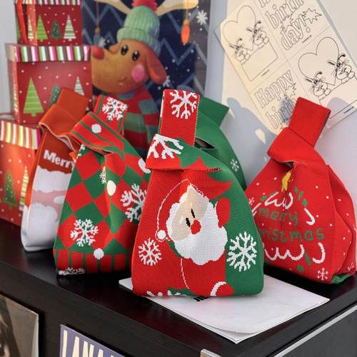 圣诞苹果针织礼袋万圣节伴手包
