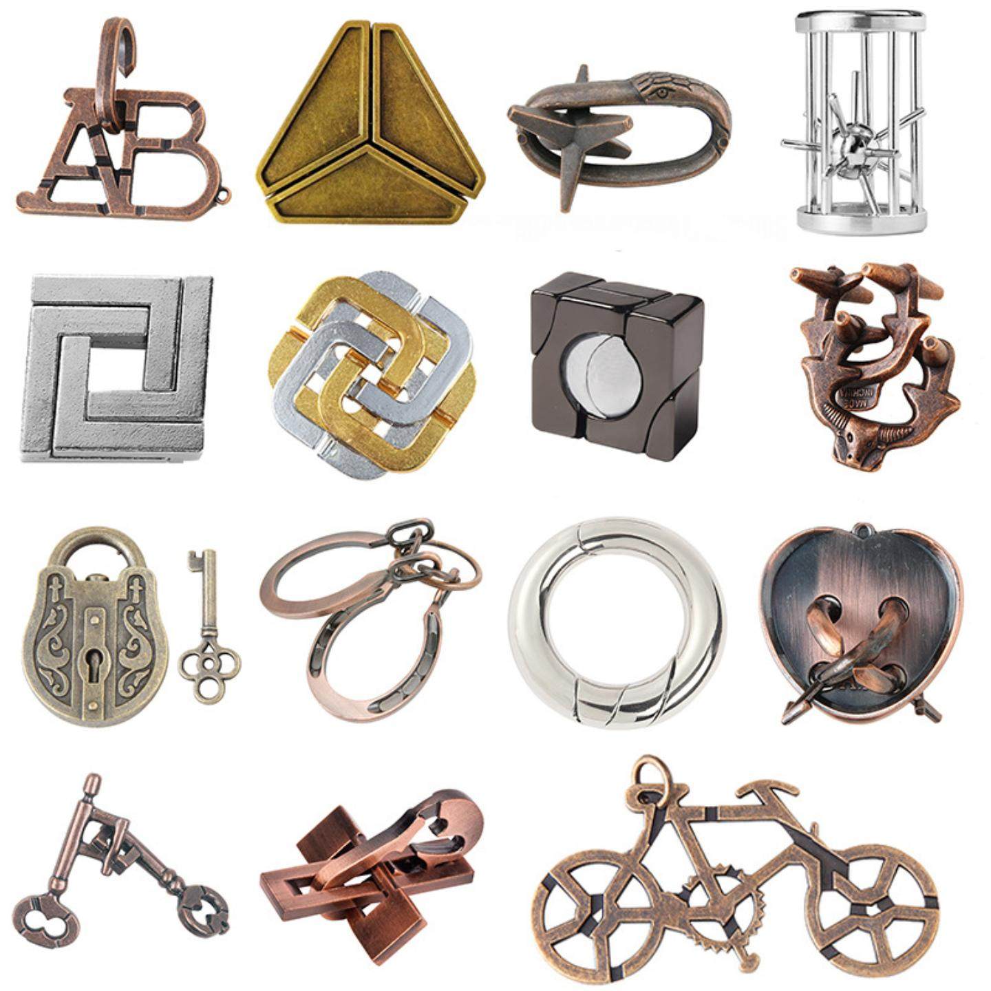 puzzle锌合金智力解环解锁九连环成人解压益智玩具孔明鲁班锁机关,玩具/童车/益智/积木/模型,解锁/解环玩具,淘宝优惠券,粉丝福利购,淘宝优惠卷