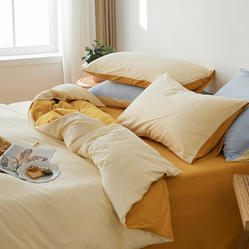 简约裸睡天竺棉四件套全棉纯色床品三件套床笠纯棉针织棉床单被套,床上用品,床品套件/四件套/多件套,淘宝优惠券,粉丝福利购,淘宝优惠卷