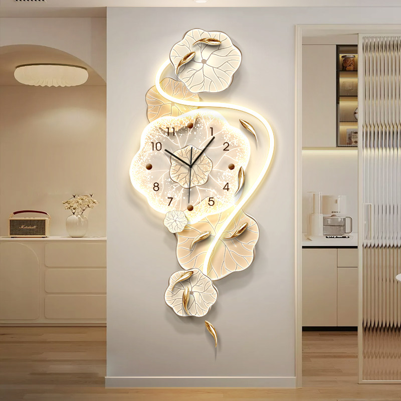 3d立体九鱼图钟表装饰画奶油风电视背景墙客厅时钟挂墙餐厅墙挂钟,家居饰品,挂钟,淘宝优惠券,粉丝福利购,淘宝优惠卷