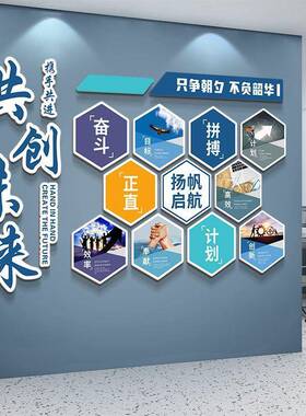 办公室墙面公饰司会73144800议装室企业文墙励志标语墙贴化洽谈室