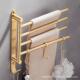 全拉铜丝金折叠活浴动毛巾杆挂杆室卫生间壁挂转置691物架子挂衣