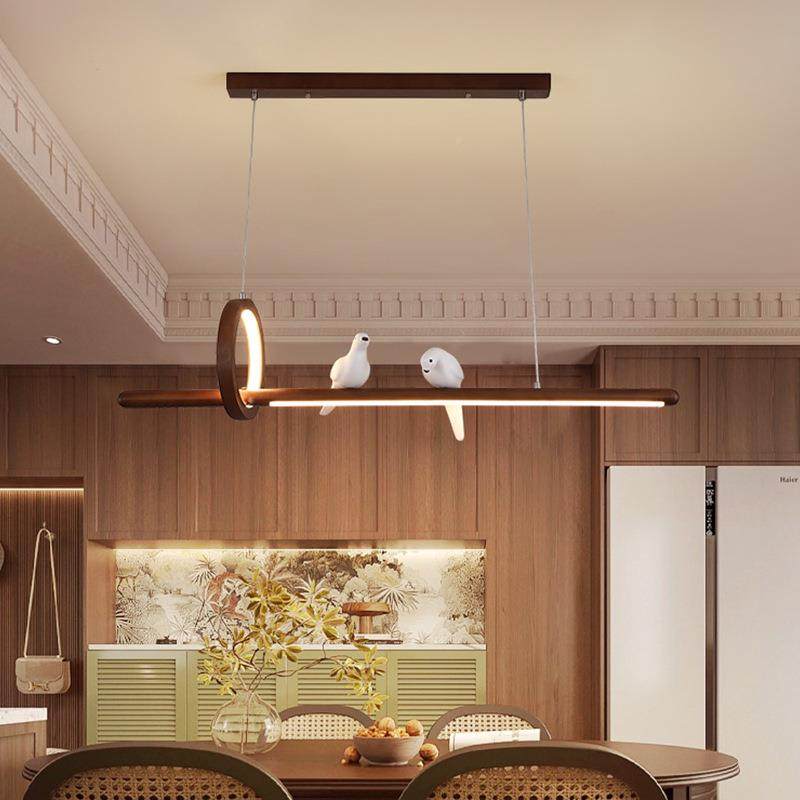 中餐厅吊灯美式复古桃木色古桌饭厅灯具创意407小胡鸟日式吧台餐,家装灯饰光源,智能吊灯,淘宝优惠券,粉丝福利购,淘宝优惠卷