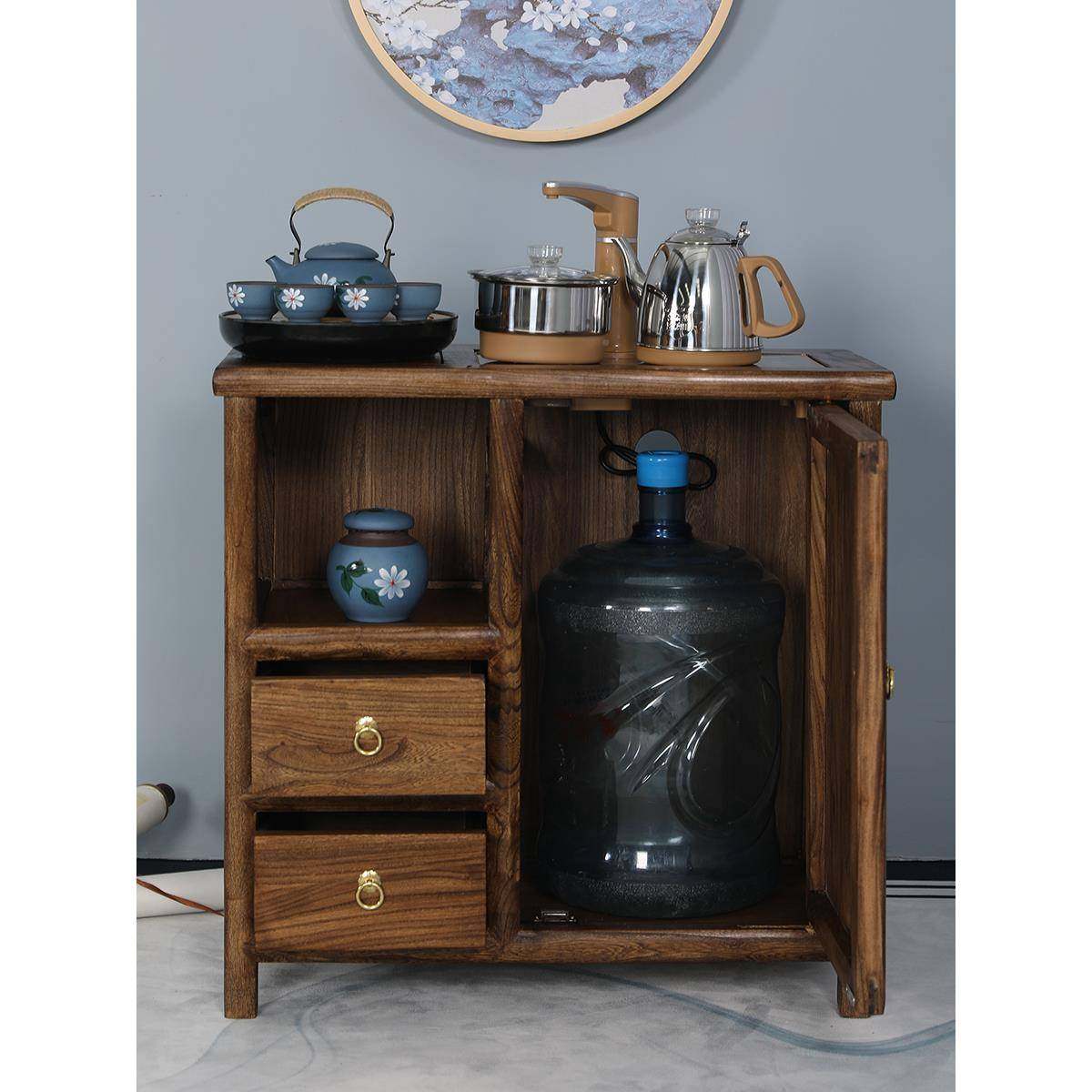 fc茶水柜简约客CLY厅移实茶木置架新中式动物茶台小桌办公室边几