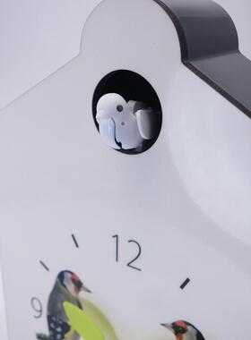 23230MM0MM艺意挂钟个性田木园咕咕布创谷鸟整点报时摆摇木钟