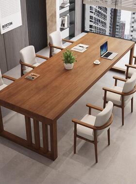 去客厅化木大长桌工作台实大板长条桌书多会议桌学习桌桌子YSJ功