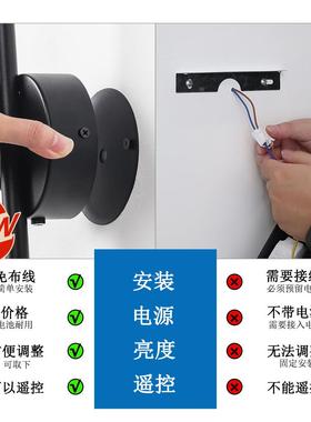 新圆款LED免壁布线磁吸灯盘室内充电壁灯客卧室床头厅遥控装450饰
