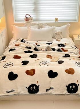 拉舍上毛毯午睡盖尔毯冬季加厚床用宿舍AL101115学生子珊瑚法兰绒