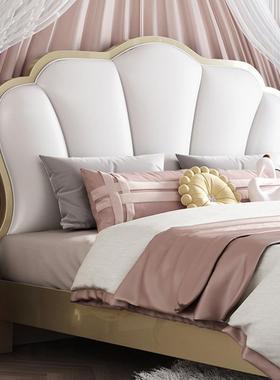 美式实木床轻奢现代KBY简床约1.85米床公婚主双人床1.储物主卧花