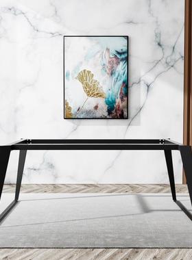 A10L铁艺实钢板腿支架岩板大理石办公餐桌台黑色书桌底座会议JWG-