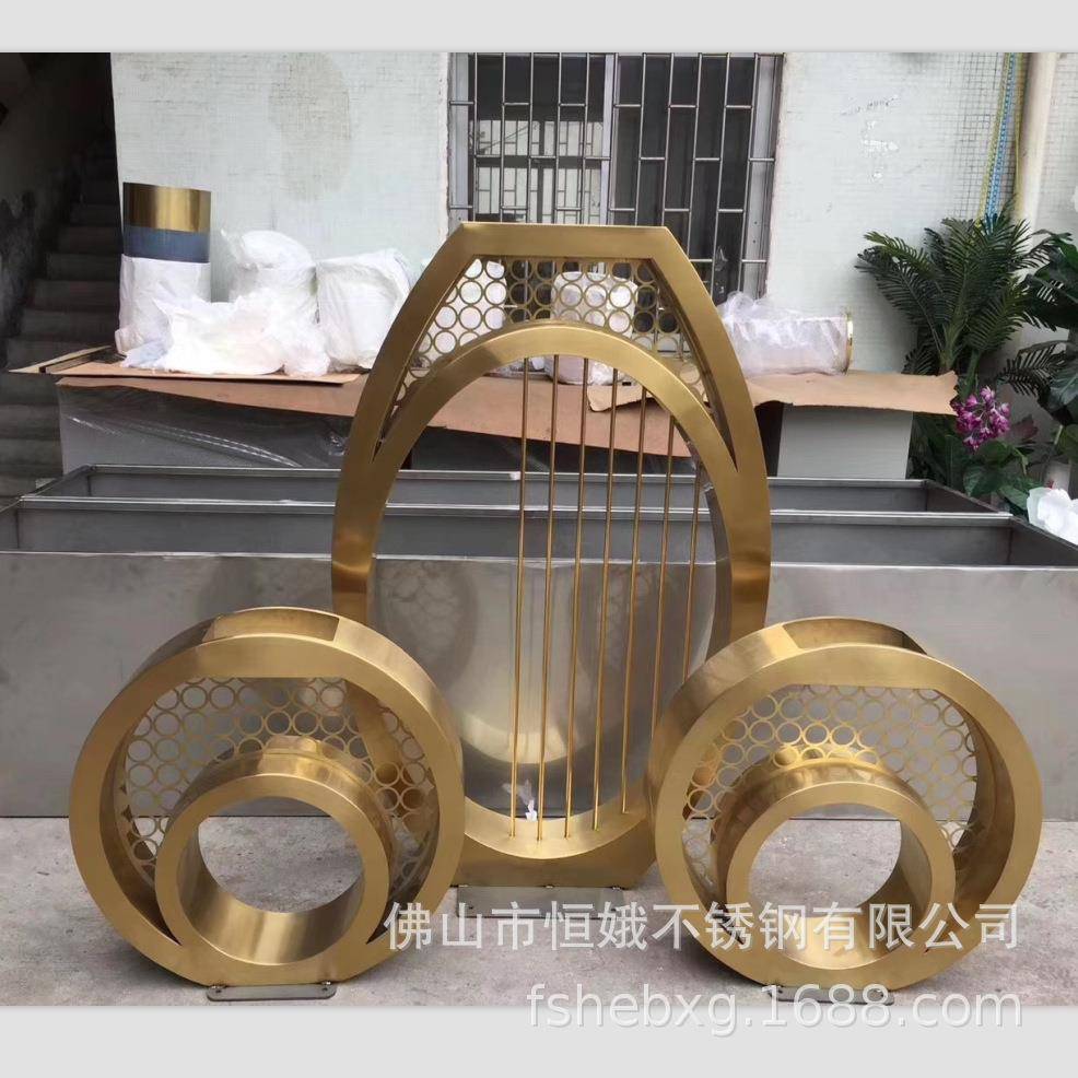 不锈屏钢原色砂户外架可镀色烤漆磨花金属66290风花架