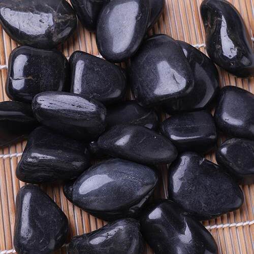 黑色鹅卵石黑色雨光花508抛石石黑石景观石黑石子精品工厂