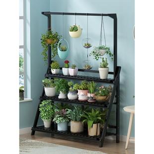 折叠花实子室装 多架肉花盆阳 梯形花架饰木质多层花架客厅落内地式