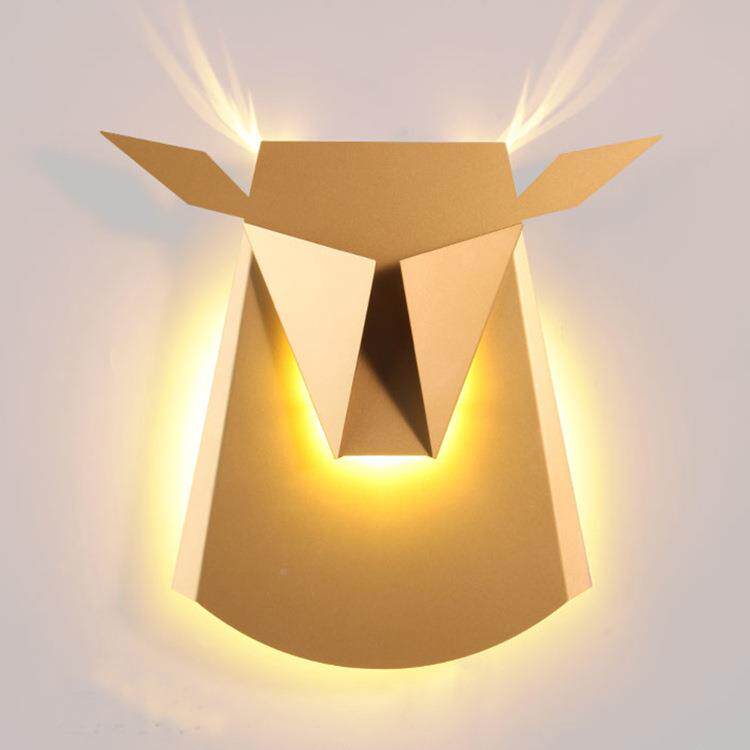 后现代简灯约鹿牛头壁灯PB01头厅卧客室书房餐厅个性文艺时尚led