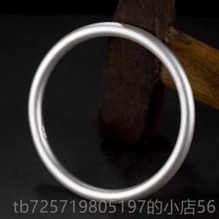 高档乐999足银手镯男款覆传承个性磨砂环古法九传承纯古银闭手口