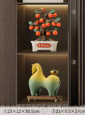 新款新式中马上有钱办公室柜摆件客厅电视酒柜桌面装品开业饰乔迁